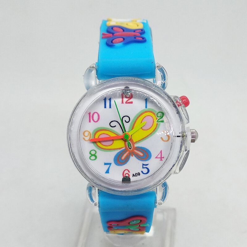 Duży motyl Dial zegarki dla dzieci kolorowe latarka elektroniczny zegarek dla dzieci dziewczyny prezent urodzinowy chłopiec zegar na rękę