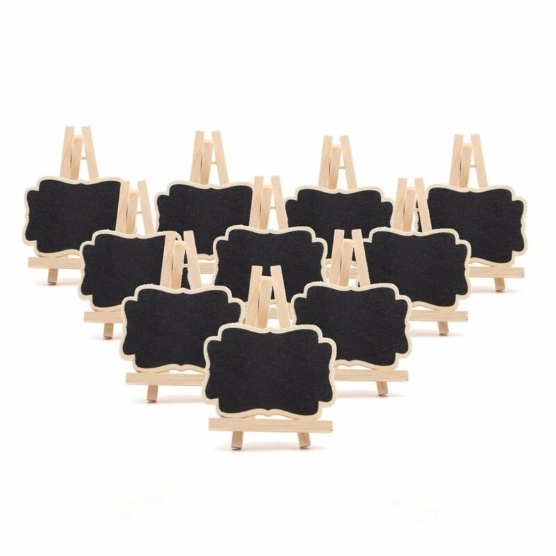 Mini quadro-negro de madeira 10 embutido universal, mini quadro-negro portátil para decoração de festa de casamento, peças decorativas