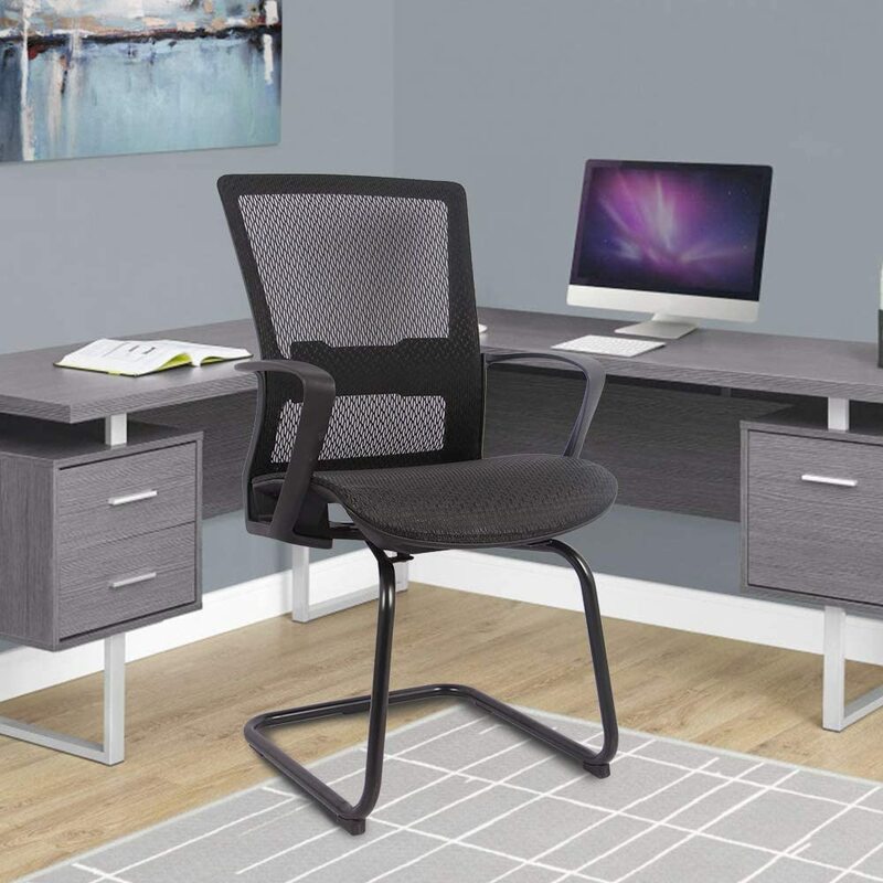 Sedia da ufficio, sedia per Reception direzionale sedie per ospiti per sala conferenze con schienale medio con supporto lombare e braccioli