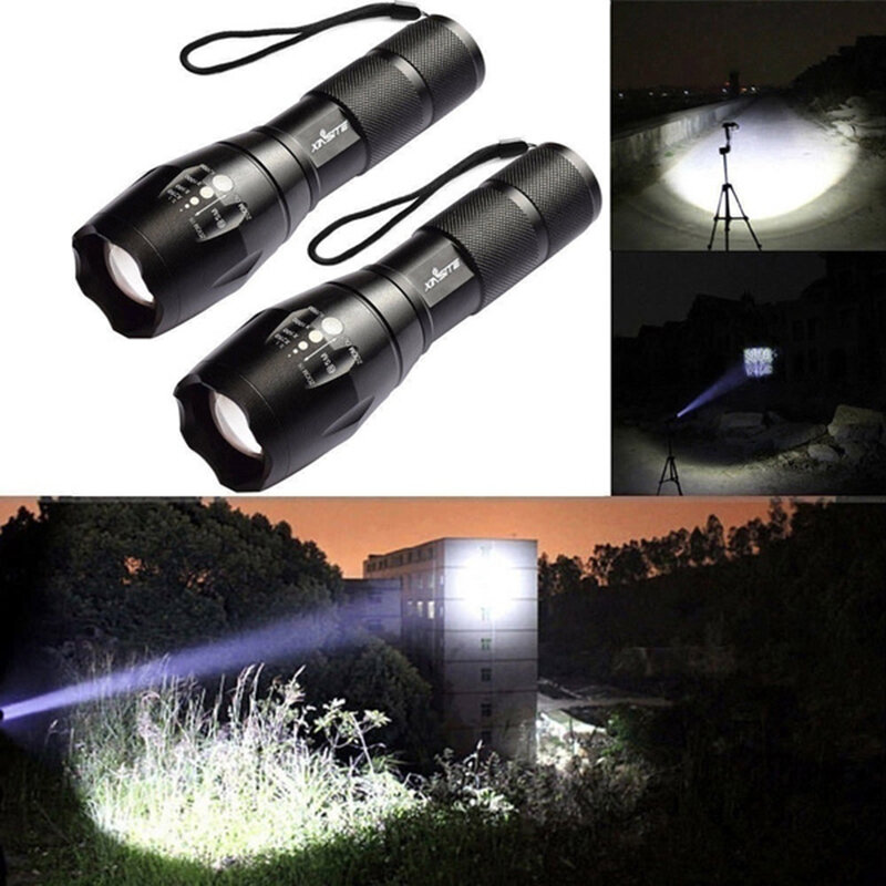 Tragbare T6 Tactical Military LED Taschenlampe 980000LM Zoomable 5-Modus Ohne Batterie Im Freien werkzeuge