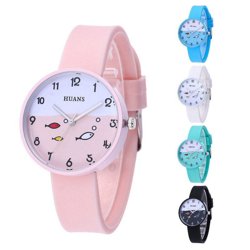 럭셔리 어린이 시계 실리콘 생활 방수 아이 시계 3-12 세 사용 아기 소년 소녀 생일 파티 선물 시계