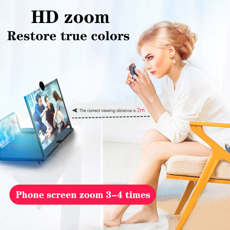 10 zoll 3D Handy Bildschirm Lupe HD Video Verstärker Ständer Halterung mit Film Spiel Vergrößerungs Folding Telefon Schreibtisch Halter