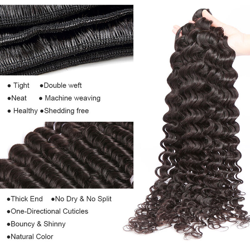 ZQHair fasci di onde profonde per donne 8-24 pollici lunghi ricci profondi capelli umani 1/3/4 fasci di tessuto offerte estensioni dei capelli brasiliani di Remy