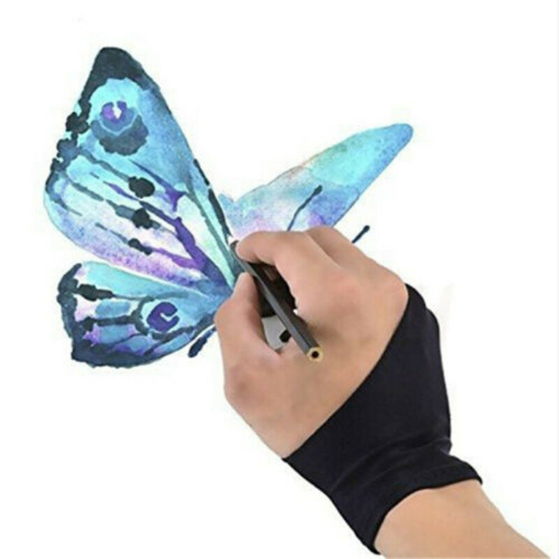 Drawing & Pen Graphic Tablet Pad Household Gloves Two Finger Anti-fouling Glove For Artist Right Left Hand Black Glove Free Size
