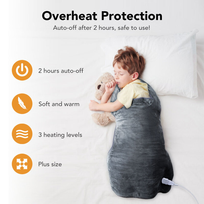 Aquecimento elétrico xale almofada pescoço volta warmer calor wrap temperatura ajustável lavável cobertor de aquecimento almofada fisioterapia
