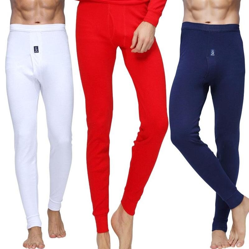 Men's Slim Leggings Windproof Thermal Underwear Loose M Warm Legging Thin Underpants 3XL To Size Z2D4
