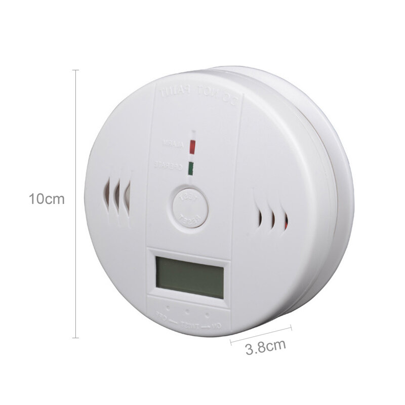 Carbon Monoxide Alarm Detector CO Alarm Detector Powered by Battery with LCD Display Voice Warning
