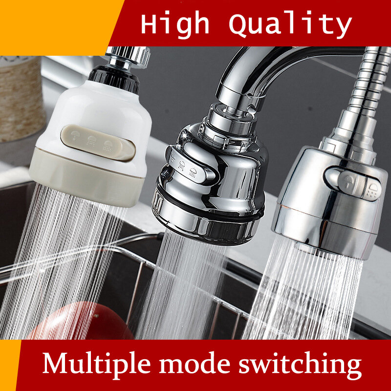 Aérateur robinet de cuisine 2/3 Modes | Filtre à eau réglable à 360 degrés diffuseur buse d'économie d'eau, connecteur de robinet de douche