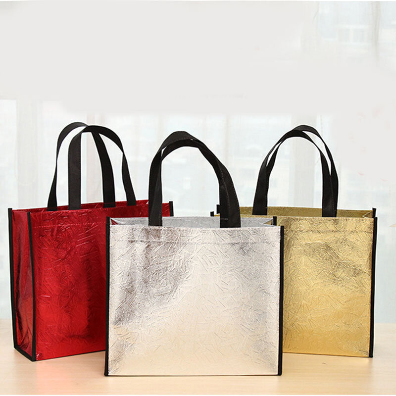 1PC New Large Shopping Bag Waterproof Foldable Laser Shopping Bag Reusable Eco Tote Women Fabric Non-woven Bag Tote Eco Folding