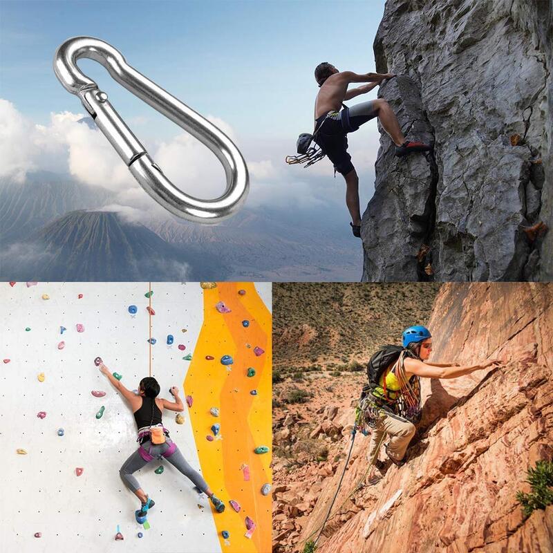 4 Inch Spring Snap Hook Carabiner 304 Stainless Steel Snap Hook Heavy Duty Carabiner Clip Stainless Steel (1Pcs)