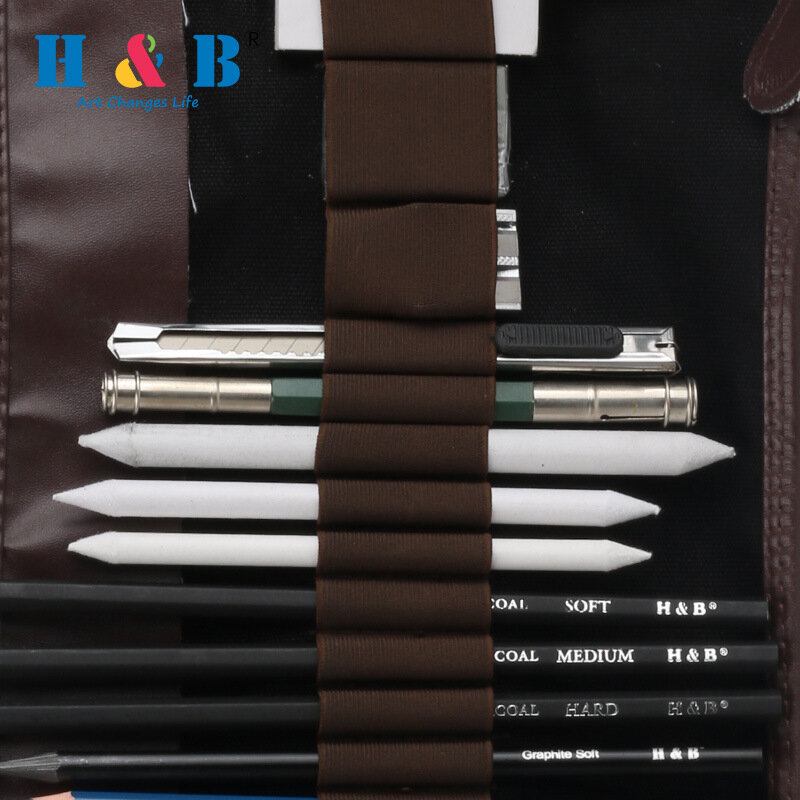 24 pcs/set HB-PB24SS Sketch Set for Beginners Students with Adult Hand-painted Painting Professional Art Tools