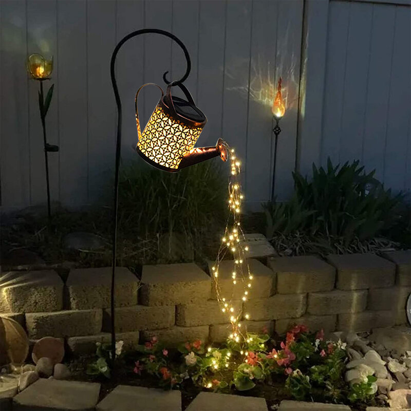 LED Solar lámpara de jardín para césped creativo regadera chispas tipo de estrella ducha arte decoración de luz al aire libre jardín lámparas
