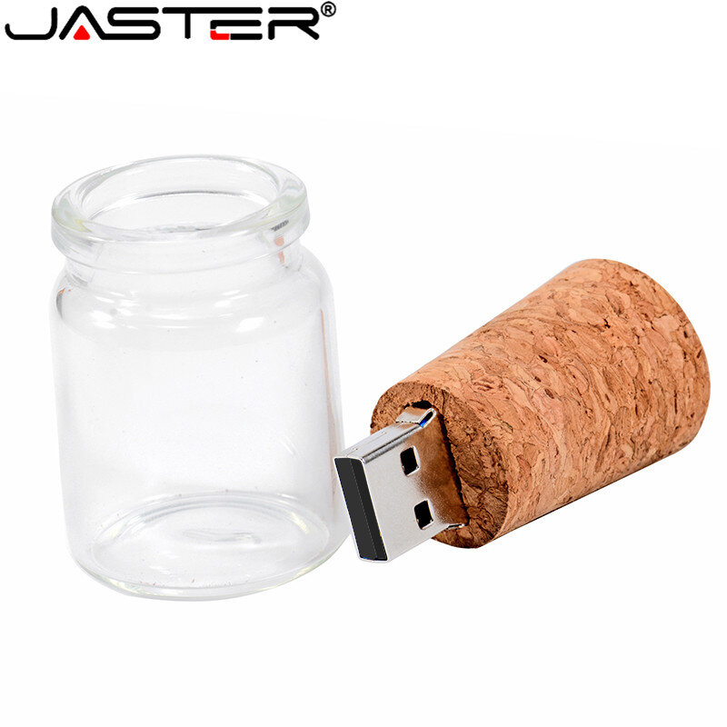 JASTER-botella de deriva creativa con corcho, unidad flash USB 2,0, 4GB, 8GB, 16GB, 32GB, 64GB, almacenamiento de memoria para fotografía, disco U