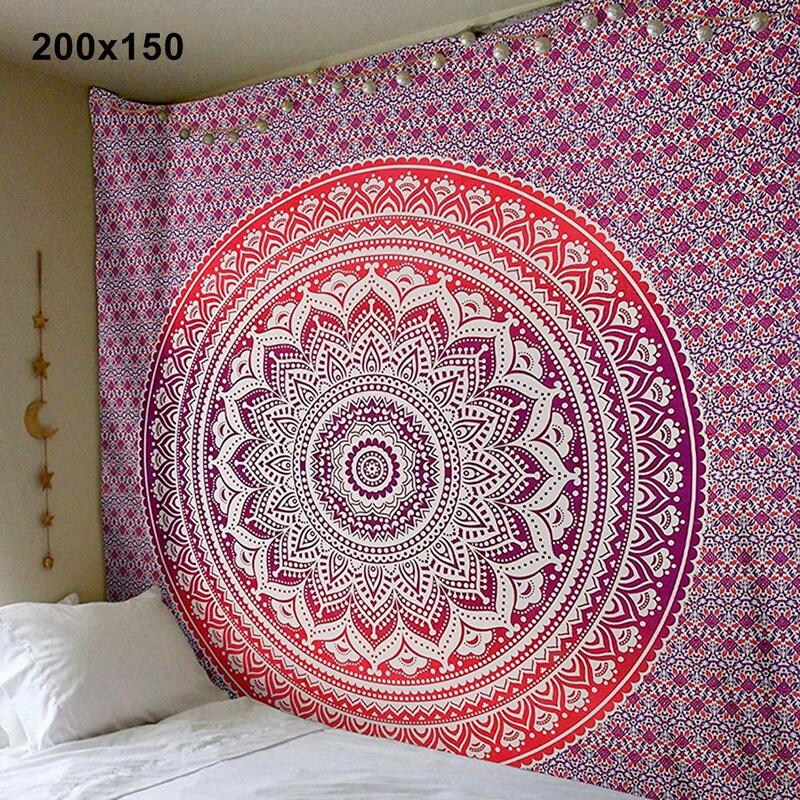 1pc 150x15 0cm/200x150cmmandala boêmio yoga esteira toalha de praia xale cobertor indiano durável pendurado tapeçaria tapetes de parede decoração do dormitório