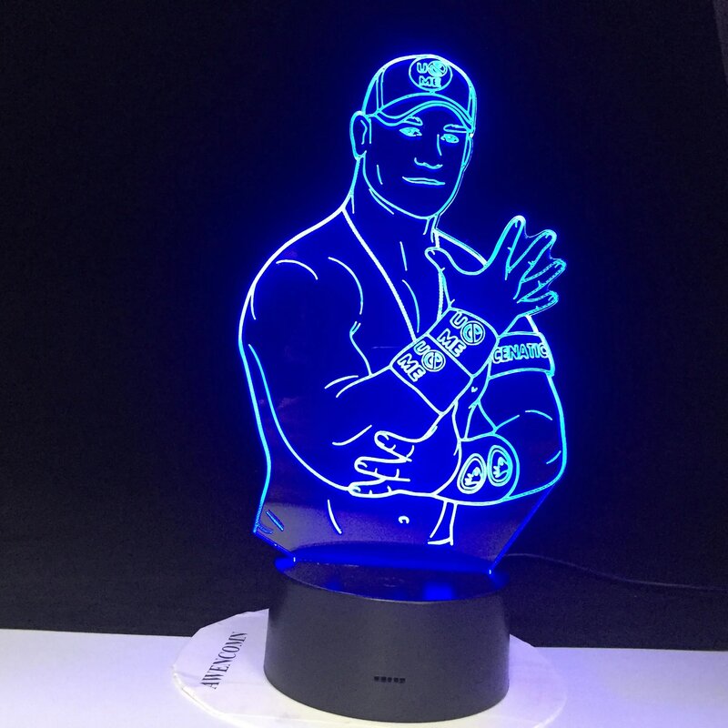 Refletor 3d de led noturna, aparelho desportivo, estilo celebridade, com sensor de toque, 7 cores, para decoração de escritório, quarto, lâmpada de mesa 3130