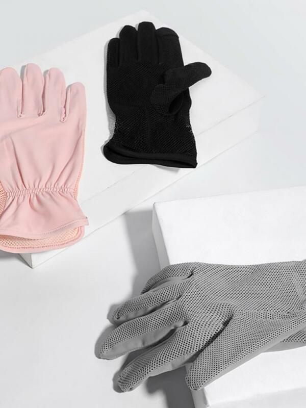 Перчатки женские солнцезащитные для сенсорного экрана, шелковые перчатки с защитой от ультрафиолетового излучения Upf 50 +