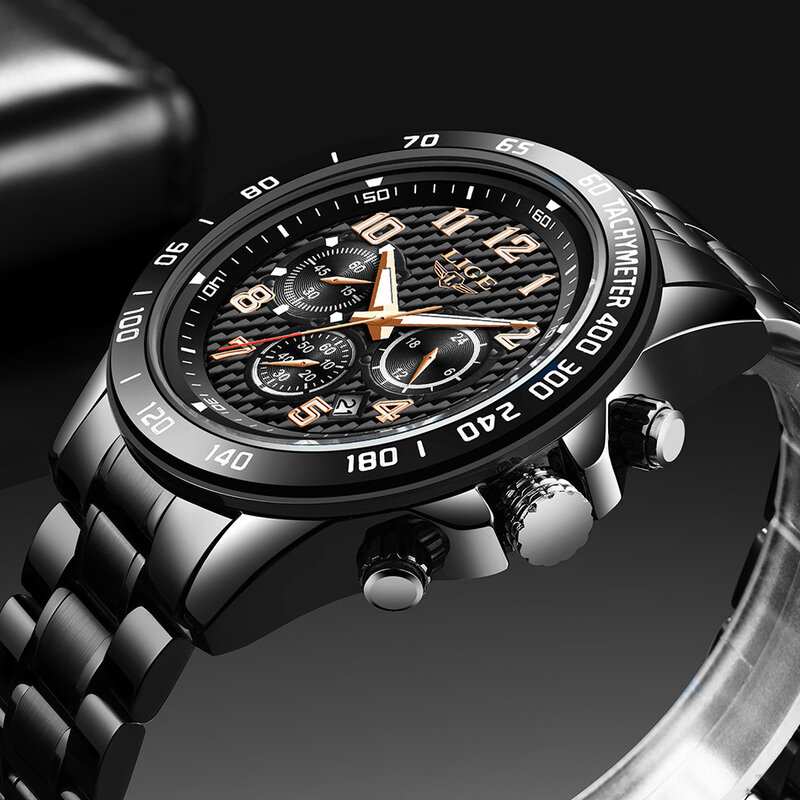 LIGE 2020 New Arrival mężczyźni oglądać najlepsze luksusowe marki zegarki sportowe męskie Chronograph zegarek kwarcowy data mężczyzna Relogio Masculino
