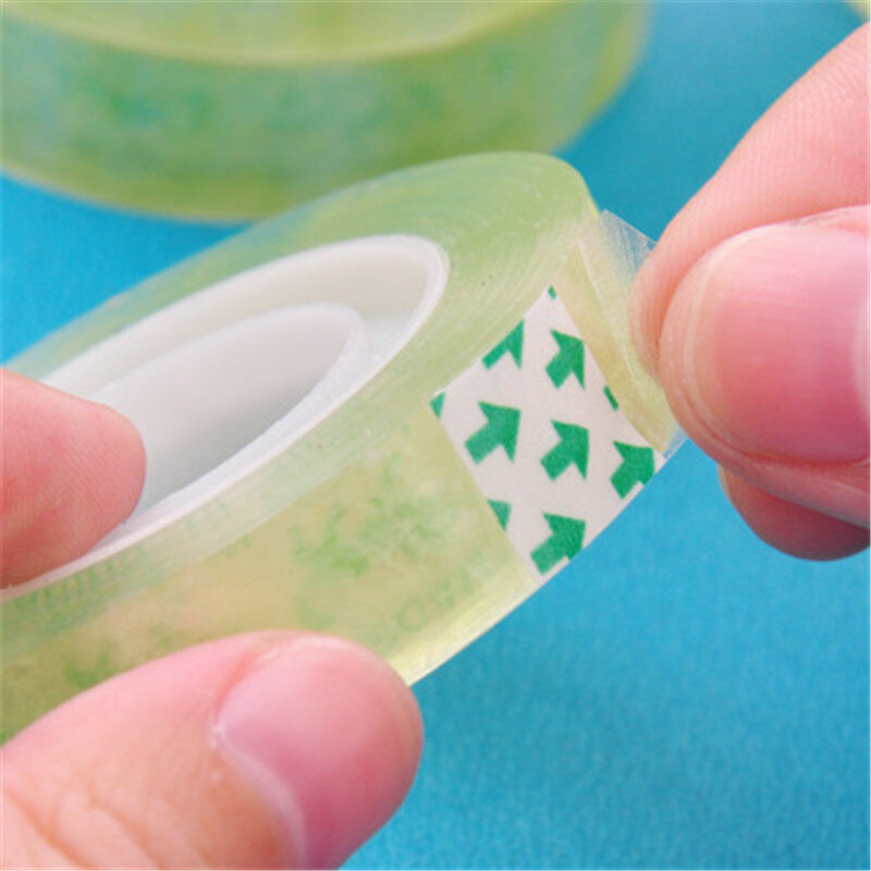 Pegamento adhesivo transparente resistente para estudiantes, cinta adhesiva viscosa de material de papelería Coreana de 1,2 cm, suministros de oficina de aprendizaje