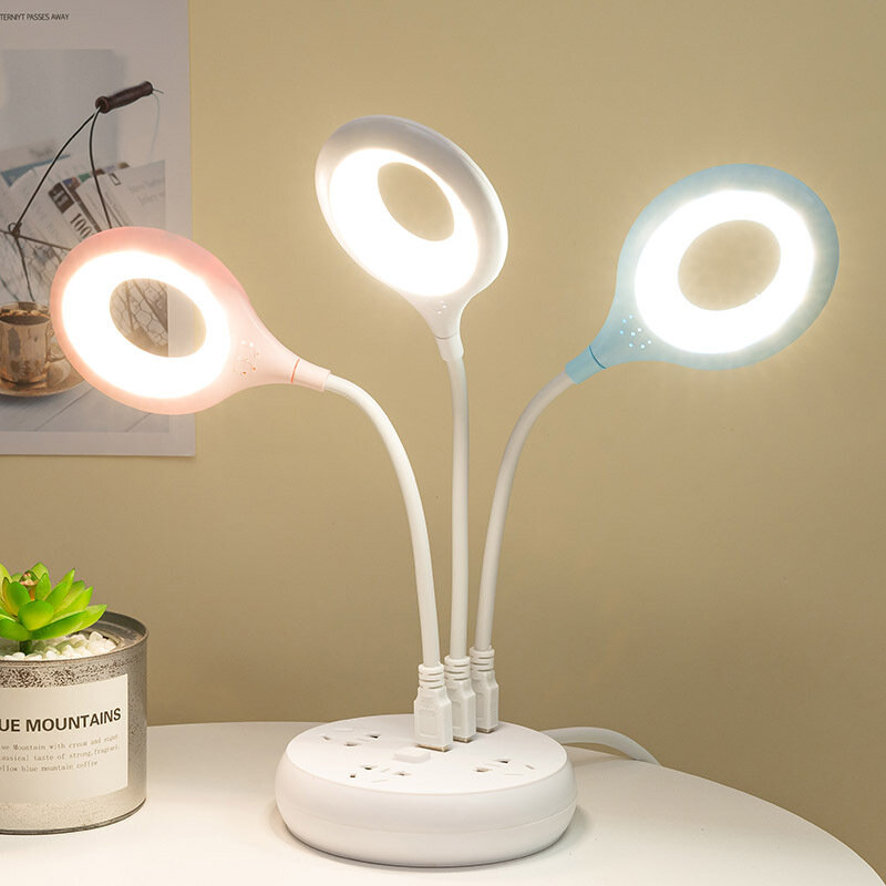 Lampa stołowa LED przenośna lampka nocna lampa swobodnie składaną tacką lampa 5V lampa USB Super jasna lampa pierścieniowa Non Strobe ochrona oczu