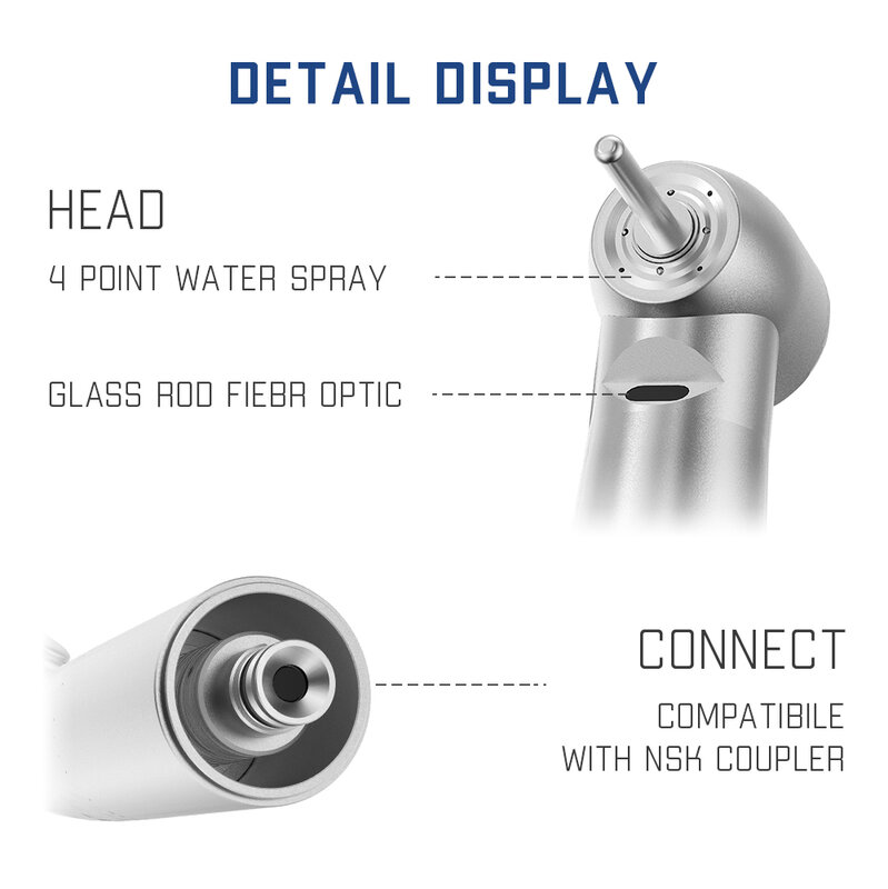 Cabeça padrão da turbina de ar de alta velocidade do handpiece akosdent do rolamento cerâmico do equipamento x600l do laboratório dental com fibra ótica para a dentista