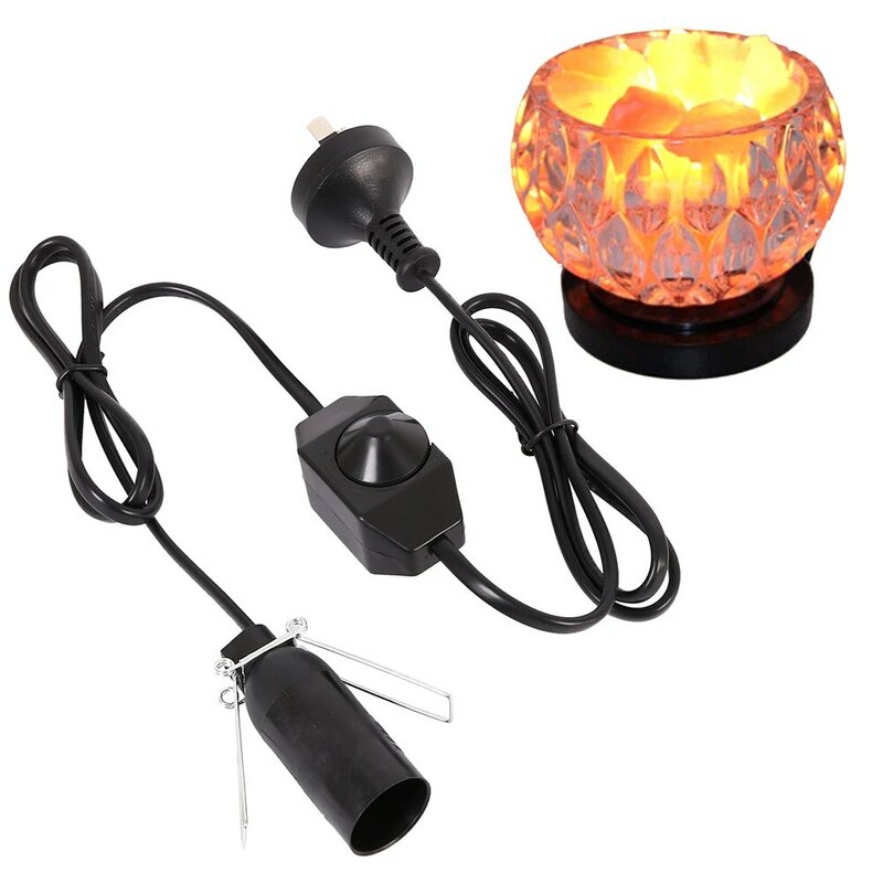 Dimming Salt Lamp Line Australian Regulation 1.5 Meters Eight Words Two Plug with Dimmer Switch E14 Lamp Head Salt Lamp Line