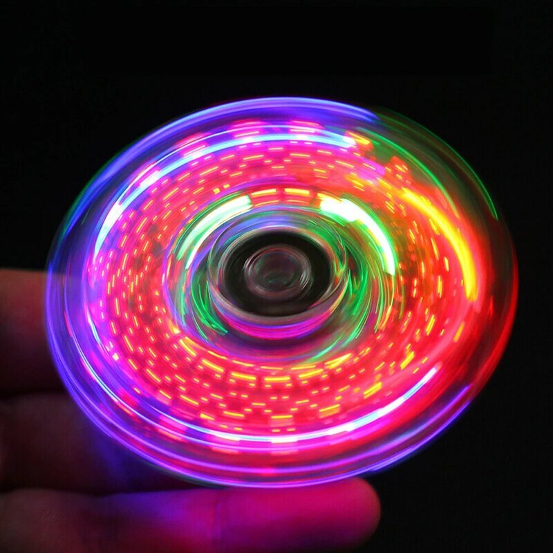 Allure Fidget Spinner Hand Top Spinners Glow In Dark Light Figet Spiner Finger Light LED Flash Transparent Decompression Toys E