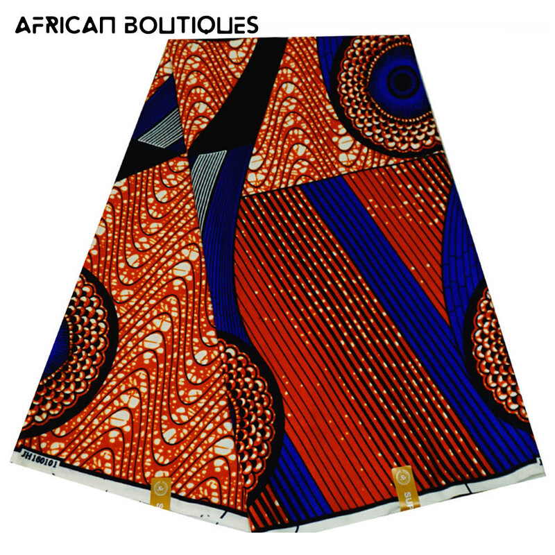 Tela africana con estampado de cera, tela de Ankara de 6 yardas, 100% poliéster garantizado, tela kente nigeriana para vestidos de novia