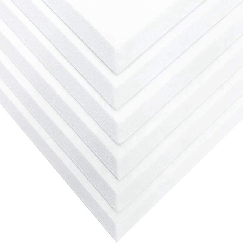 Acoustic Panels White 12 Pieces High Density Beveled Edge for Wall Decoration and Acoustic Treatment