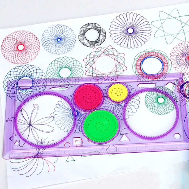 Creative Spirograph Geometric Ruler Drafting Stationery Tools For Students Learning Art Sets Drawing Toys Set