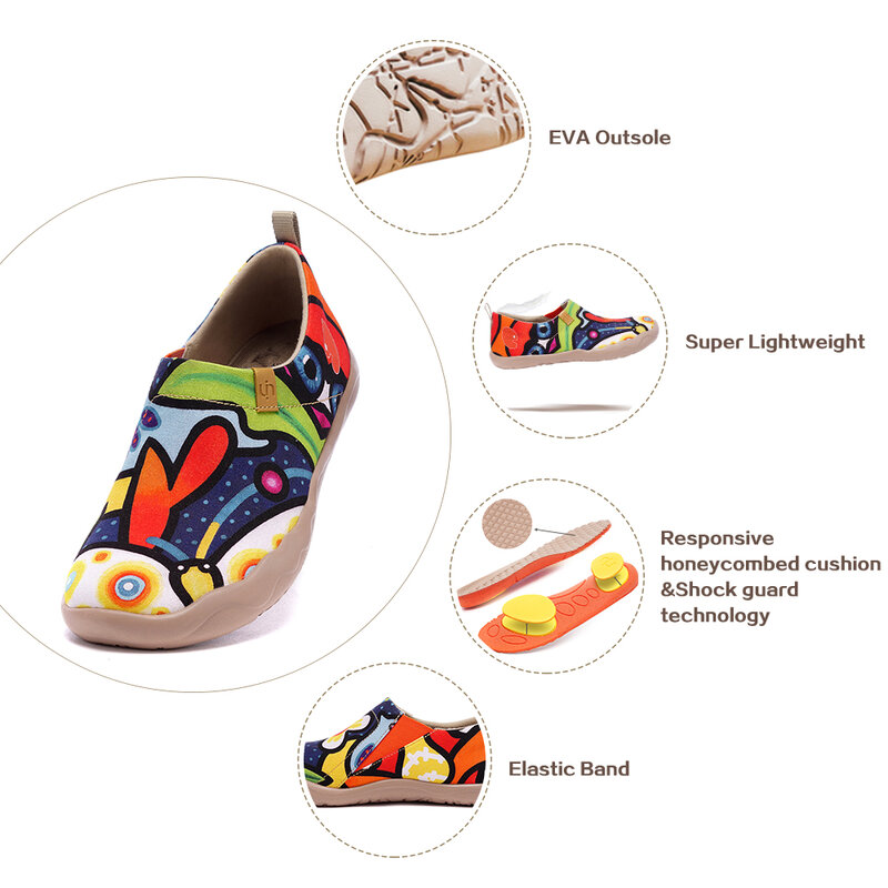 UIN-zapatos sin cordones para mujer, mocasines informales de lona, alpargatas modernas de arte en serie, 2020