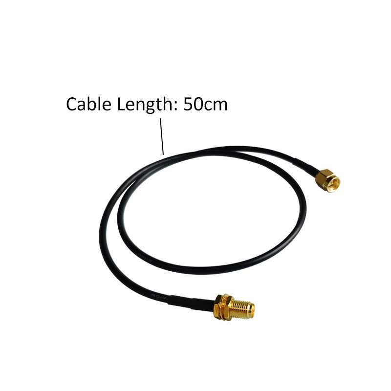 Conector Wifi de antena de 50cm, Cable de extensión Pigtail, conector personalizable RG174, 5 uds., SMA macho a hembra de 2,4 GHZ, 2 uds.