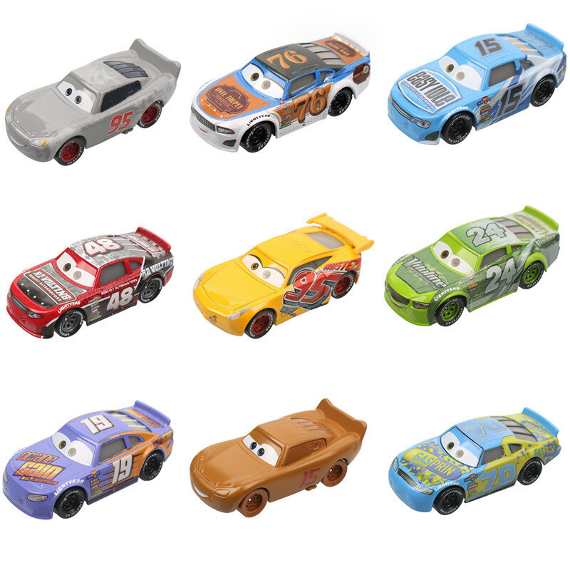 Car Disney Pixar Cars 2 3 Lightning McQueen Mater Jackson Storm Ramirez 1:55 Diecast Vehicle Metal Alloy Boy Toys Christmas Gift