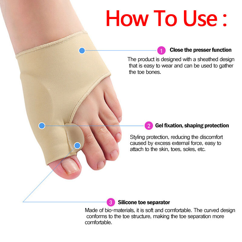 4 pçs dedo do pé separador hallux valgus pés osso polegar ajustador joint corrector orthotics protector alisador ferramenta de cuidados com os pés
