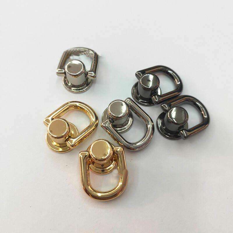 1Pc Pacifier Nails Bag Side Edge Anchor Link Hardware With D Rings Diy Rivet Metal Ring Small Bag Buckle Bag Accessories