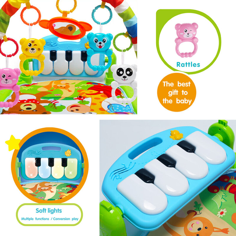 25 estilos de jogo esteira com teclado piano bebê tapete música quebra-cabeças esteira educacional rack brinquedos infantil rastejando esteira presente para crianças ginásio