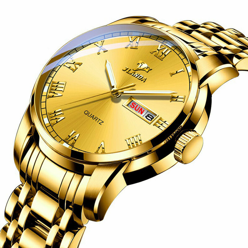Belushi Gold Uhr Männer Uhren Wasserdicht Luxus Marke Männer Uhr Woche Datum Uhr Luminous Klassische Quarz Stahl Armbanduhr Saat