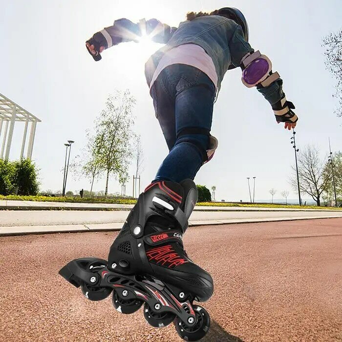 성인 롤러 스케이트 신발 슬라이딩 스케이트, 조절 가능한 인라인 스케이트, 어린이 조명 휠, 성인 롤러 슬라이딩, 무료 스케이트