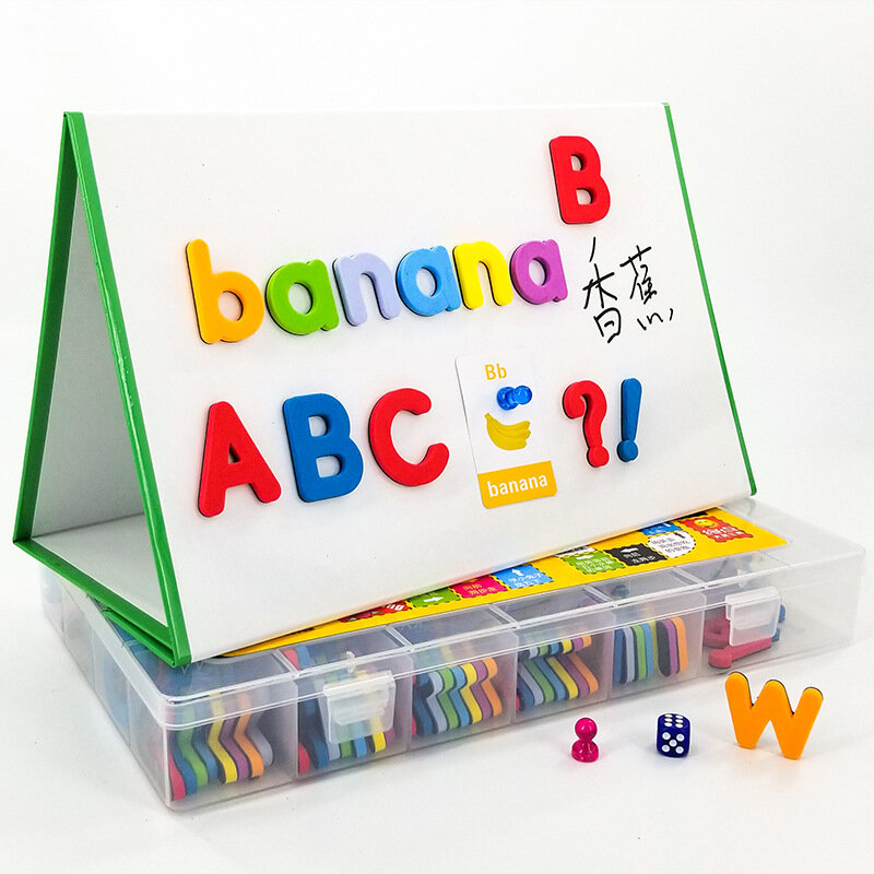 Magnetic Letter Recognition Spelling Game Stickers English Educational Magnetic Decoration Sticker for Home Kindergarten School
