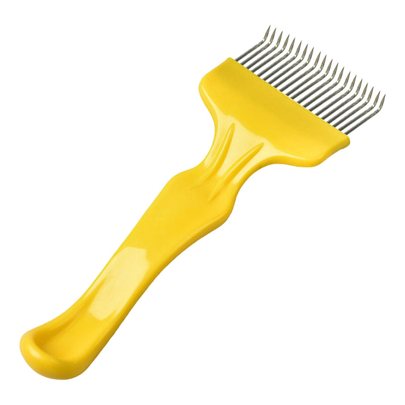 Tenedor de acero inoxidable con 21 dientes, herramienta de apicultura con mango de plástico, 1 Uds.