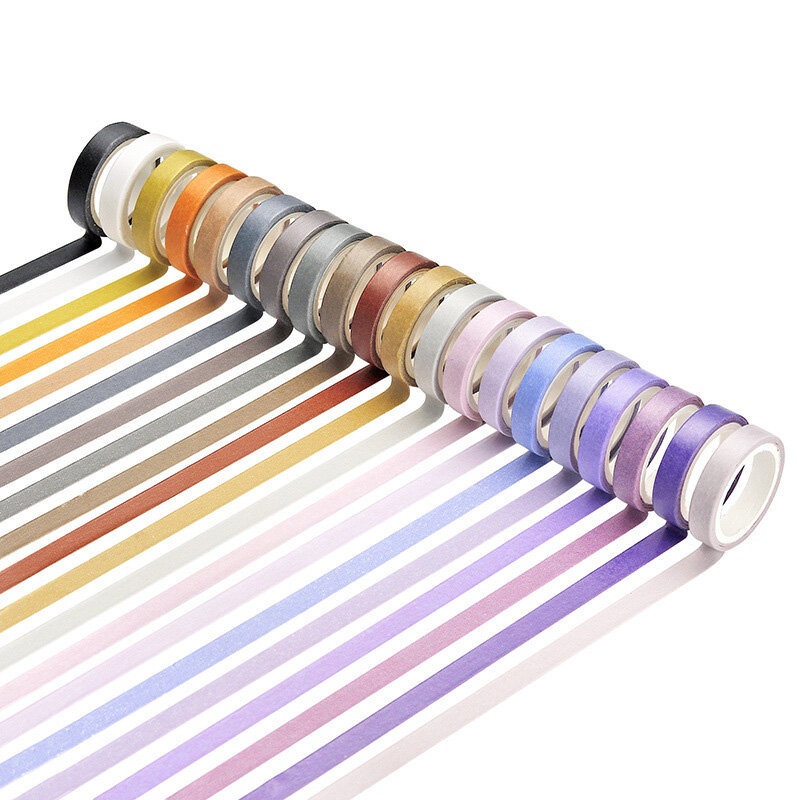 60ชิ้น/เซ็ต Basic สีทึบ Washi เทป Rainbow Masking เทปตกแต่งเทปกาวสติกเกอร์สมุดภาพไดอารี่เครื่องเขียน
