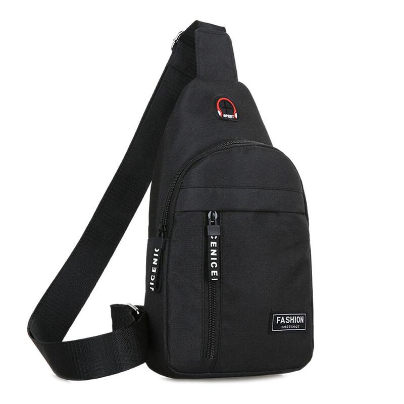 Fashion Men's Shoulder Bag Sling Chest Pack Canvas USB Charging Sports Crossbody Handbag For Men 2021 Chest Bags Belt Waist Pack