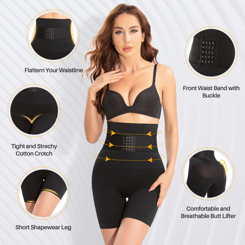 Fajas moldeadoras de cintura 692 para mujer cómodas y transpirables bragas con levantador de glúteos pantalones cortos para el cuerpo con control de barriga