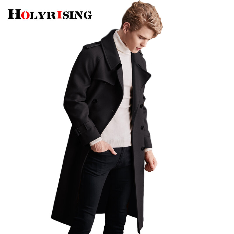 6xl duplo breasted casaco de lã masculino geral casaco de lã de inverno casacos de lã duplo breasted masculino de lã preto cor sólida