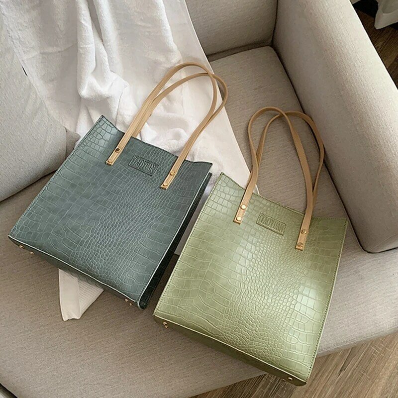 Bolsas de crocodilo de luxo bolsas femininas designer grande tote bags para as mulheres alta qualidade couro macio bolsa de ombro feminino sac a principal
