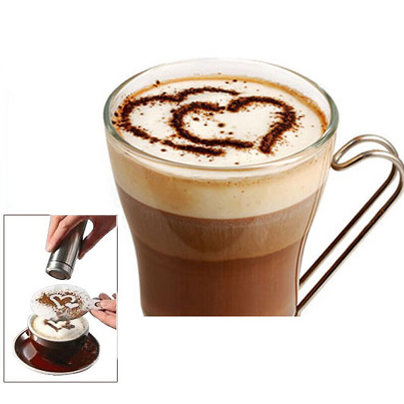 16 sztuk/zestaw fantazyjne drukowanie na kawie forma kwiatowa kawa Latte Cappuccino formy kawy narzędzie do dekoracji ciast ciasto forma plastikowa szablon