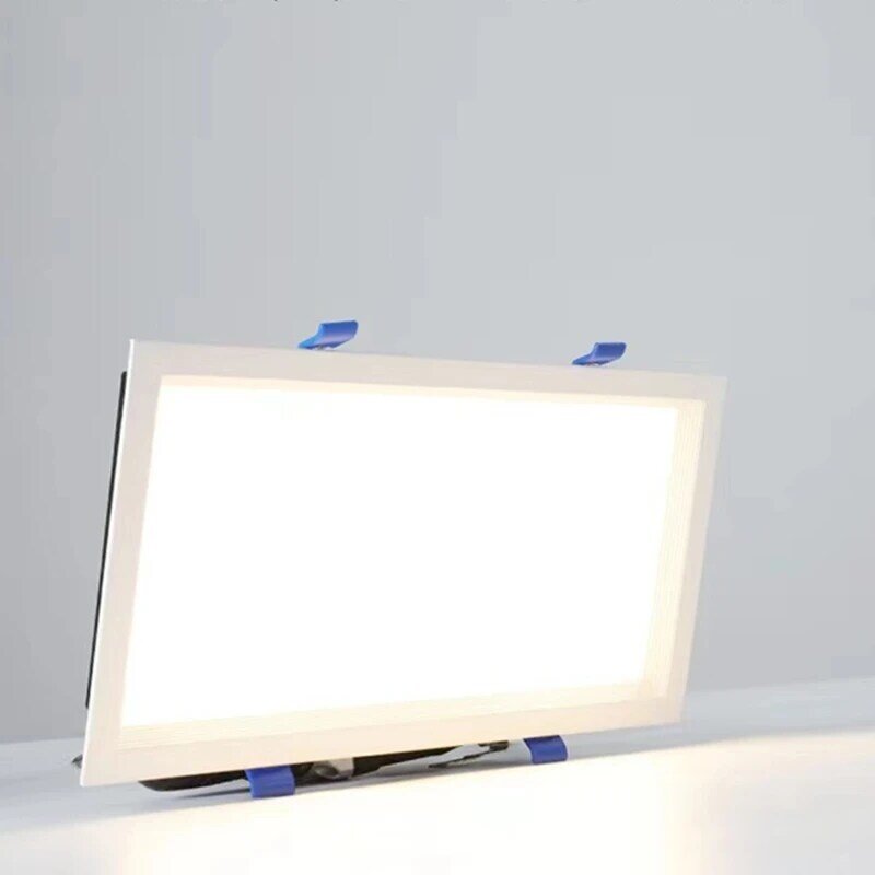 Plafonnier LED carré encastrable à Double Grille, intensité réglable, idéal pour une cuisine ou une salle de bain, 15/24/30w