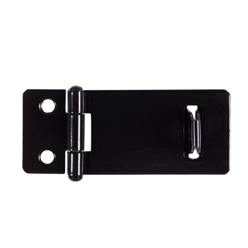2 Set Door Safety Lock Black Metal Padlock Hasp Staple Set 50mm Long