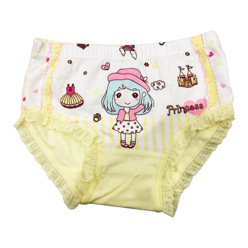 4pcs/ Pack Princess Panties Girl CottonPants Cute Underwear Young Children Briefs Size  3-11 Years by Core Pretty