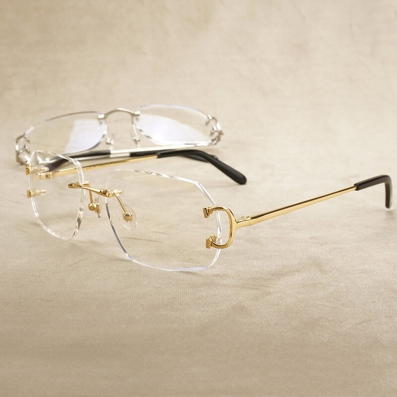 Gafas de ordenador con marco polígono para hombre, lentes transparentes de lujo para decoración de lectura