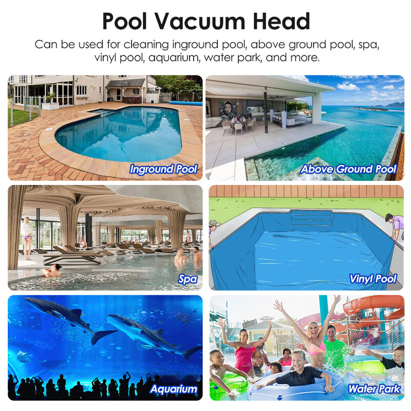 14 polegadas de largura retângulo piscina cabeça de vácuo inground acima da terra piscina aspirador de pó cabeça spa acessório de vácuo